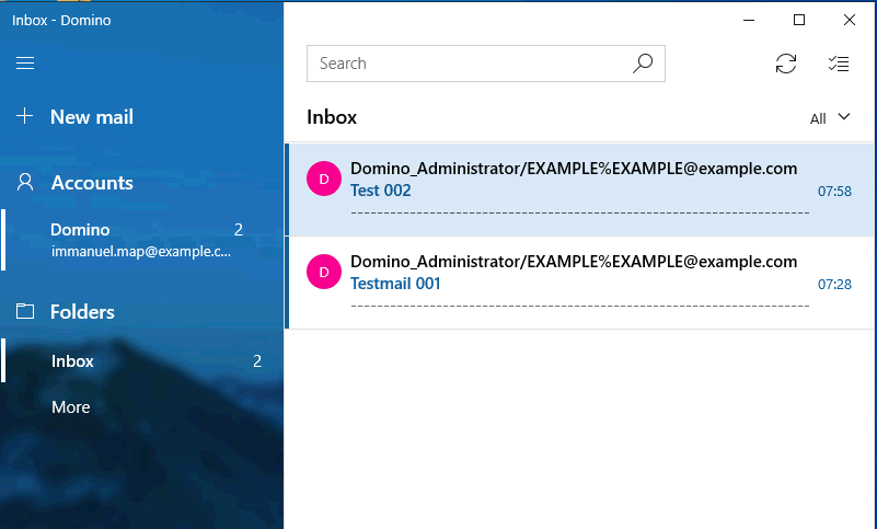 Image:Domino IMAP for Windows Mail or When Millenials use Internet Protocols