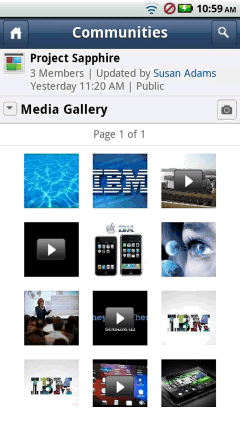 Image:IBM Connections Anwendung für Android Smartphones