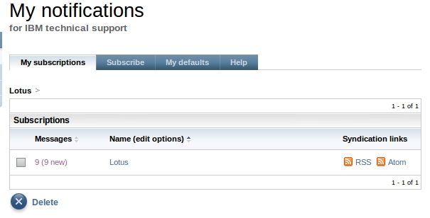 Image:RSS Feeds For Your IBM Support Subscriptions